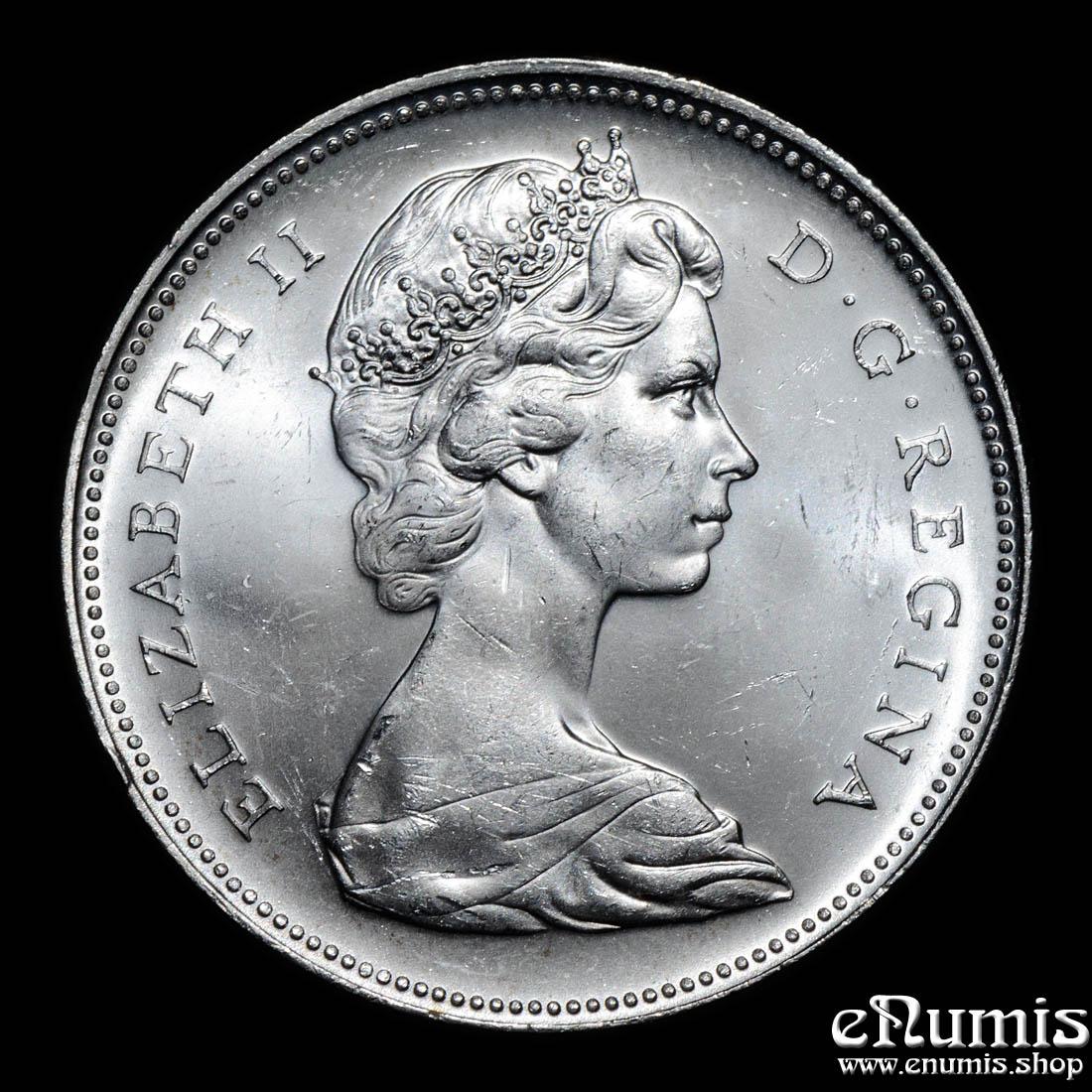 CANADA, Elizabeth II, Dollar 1966, silver, UNC