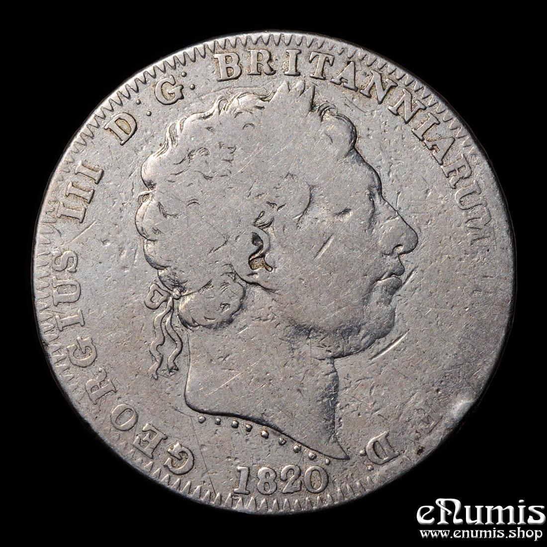 Great Britain, George III, Crown 1820, LX, Fine