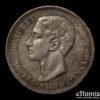 SPAIN, Alfonso XII, 5 Pesetas 1875 DE-M, nicely toned, XF+ SPAIN, Alfonso XII, 5 Pesetas 1875 DE-M, nicely toned, XF+