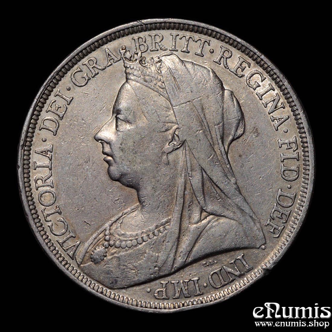 Great Britain, Victoria, Crown 1897, LXI, XF+ Great Britain, Victoria, Crown 1897, LXI, XF+