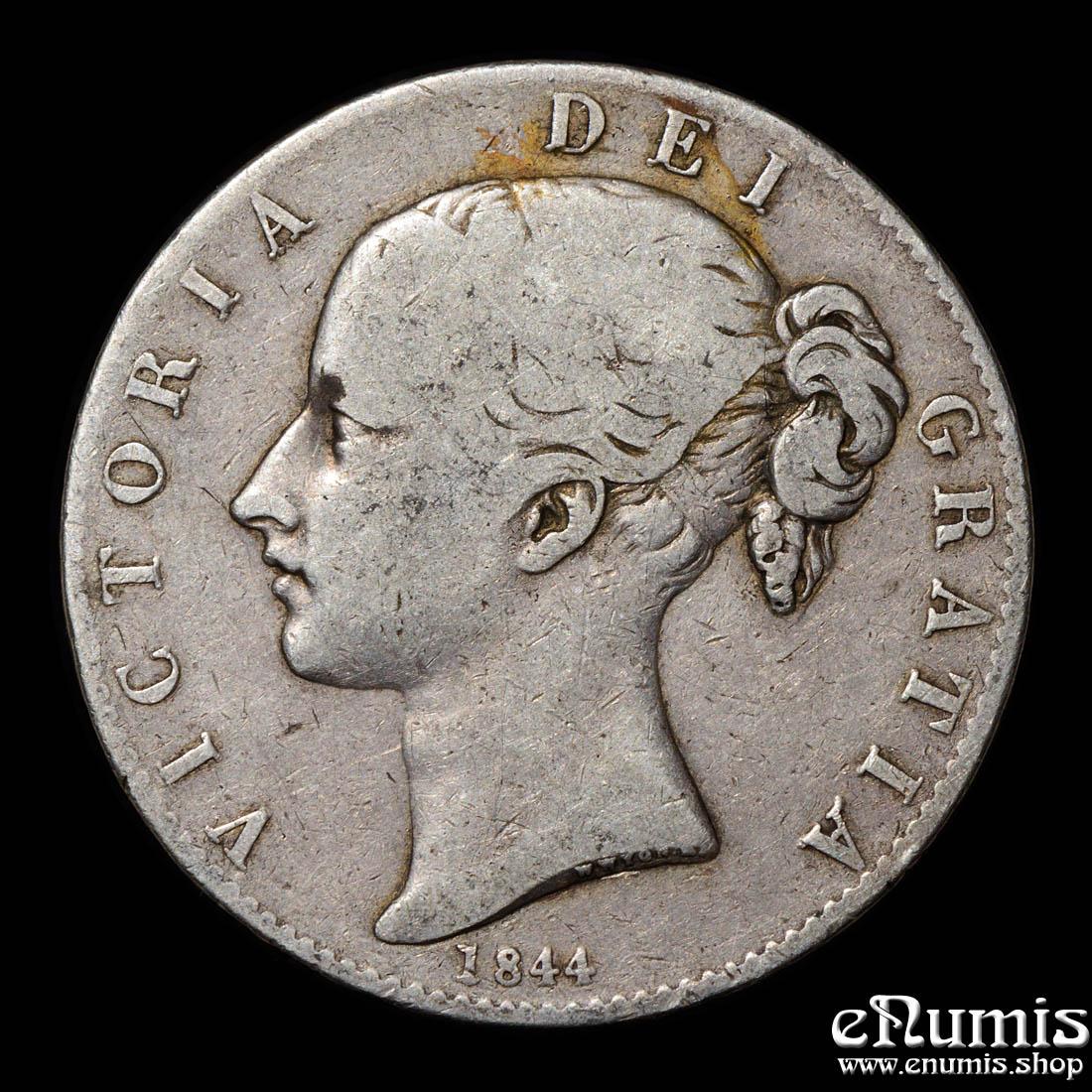 Great Britain, Victoria, Crown 1844, VIII, Star, Unfinished die, aVF