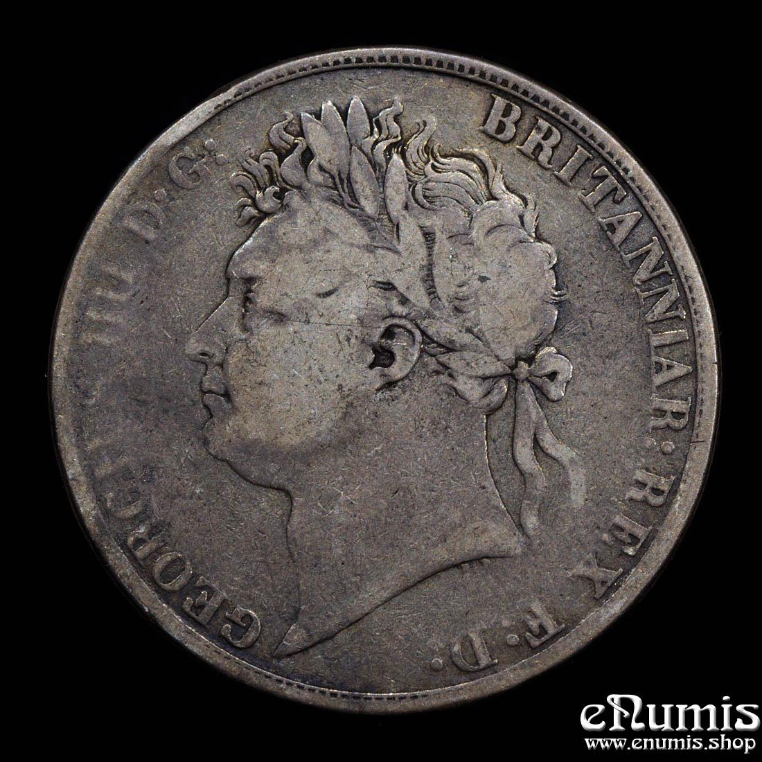 Great Britain, George IV, Crown 1821, Secundo, Fine Great Britain, George IV, Crown 1821, Secundo, Fine