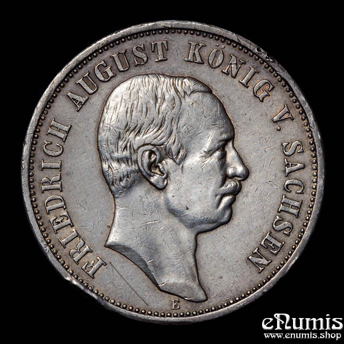 Germany, Saxony, Friedrich August III, 3 Mark 1908, VF-XF