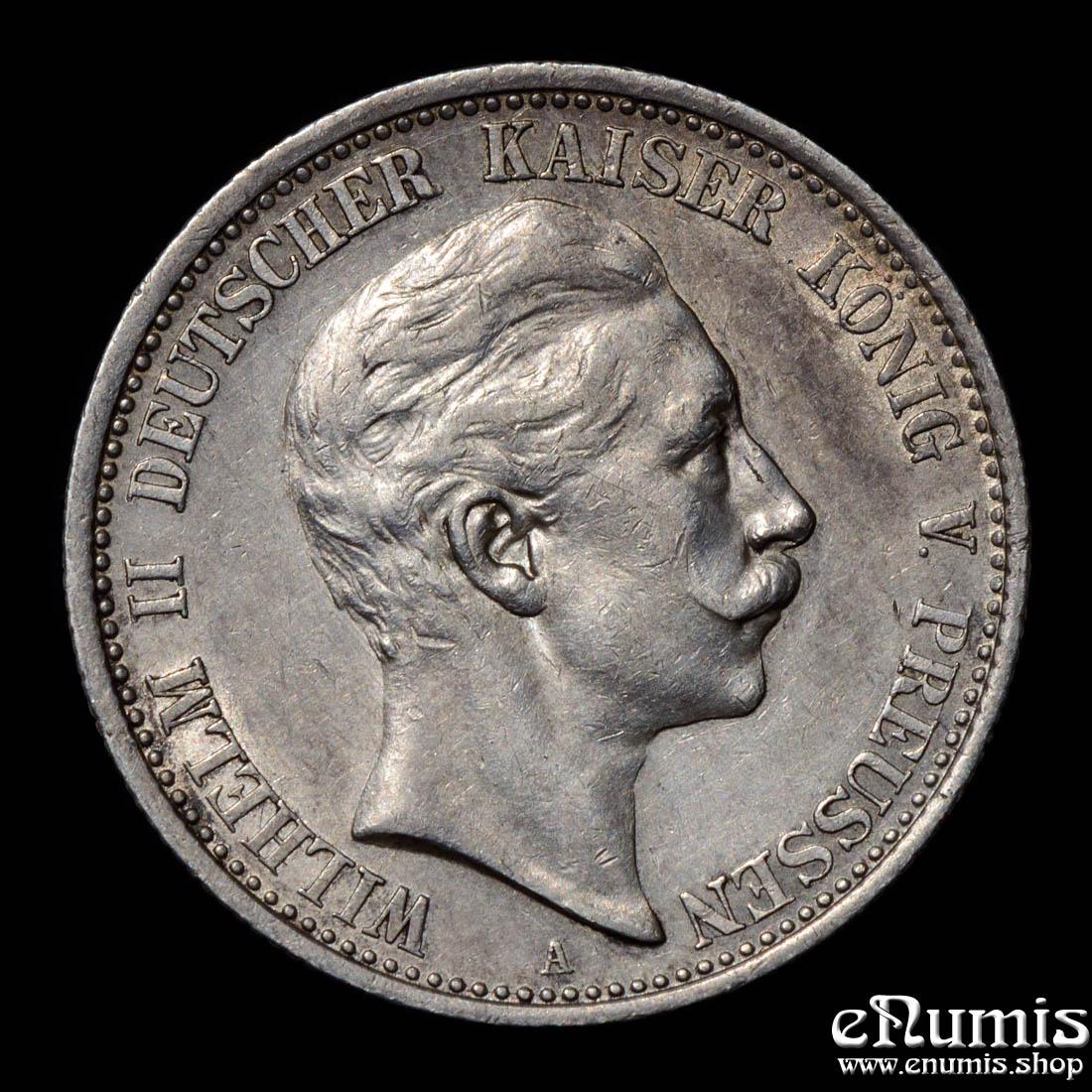 Germany, Prussia, Wilhelm II, 2 Mark 1907, aUNC/UNC