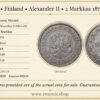 Russia, Finland, Alexander II, 2 Markkaa 1874, aVF