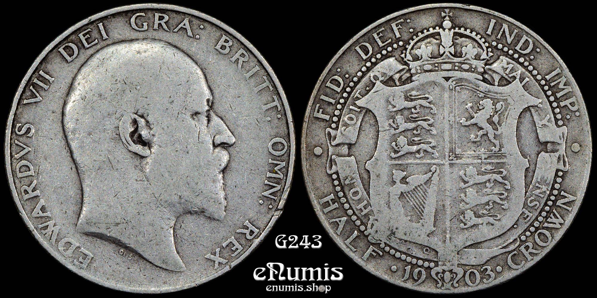 Great Britain, Edward VII, Halfcrown 1903, Rare!, Fine