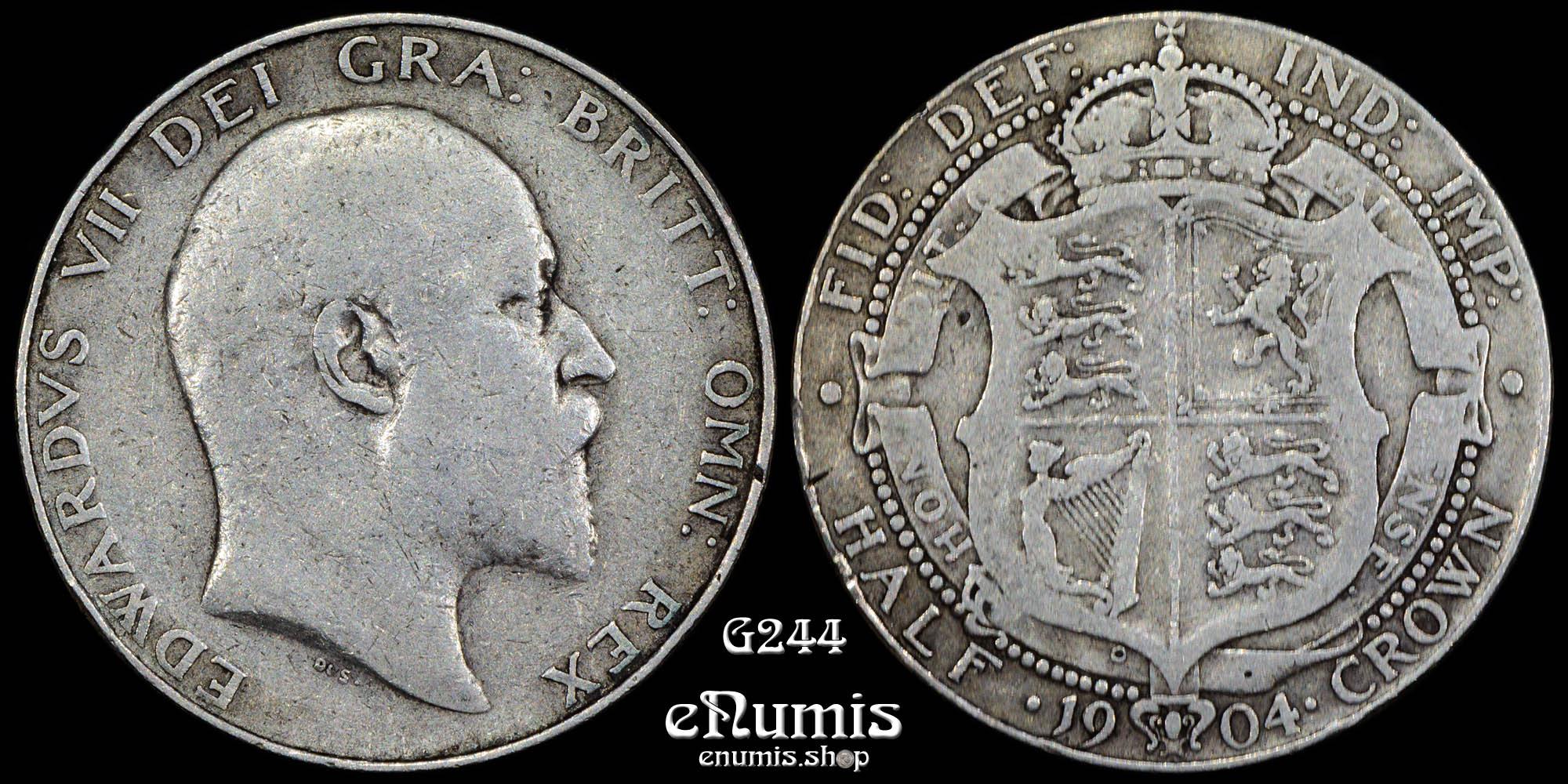 Great Britain, Edward VII, Halfcrown 1904, Rare!, Fine