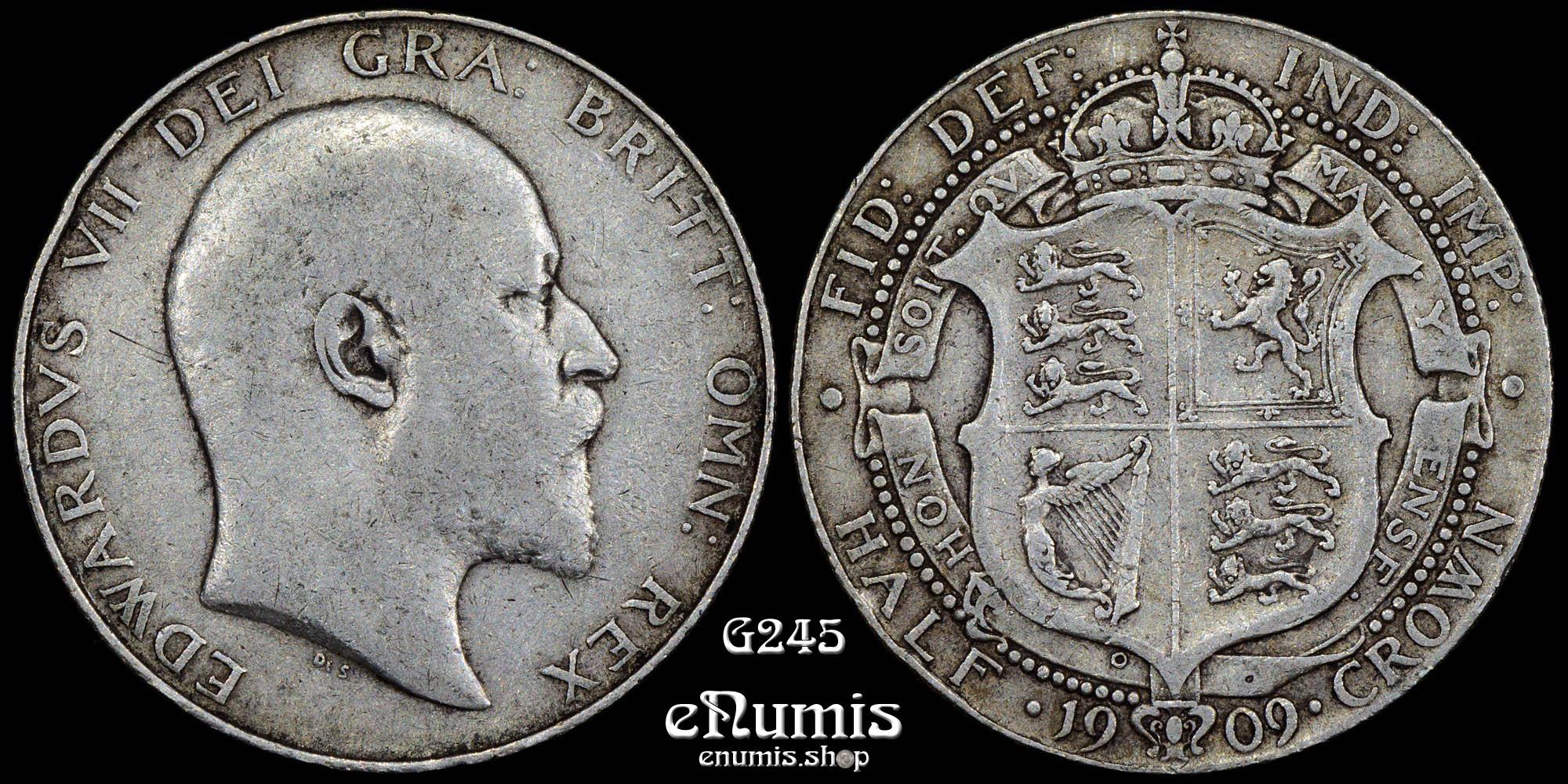 Great Britain, Edward VII, Halfcrown 1909, Scarce, Fine+ Great Britain, Edward VII, Halfcrown 1909, Scarce, Fine+