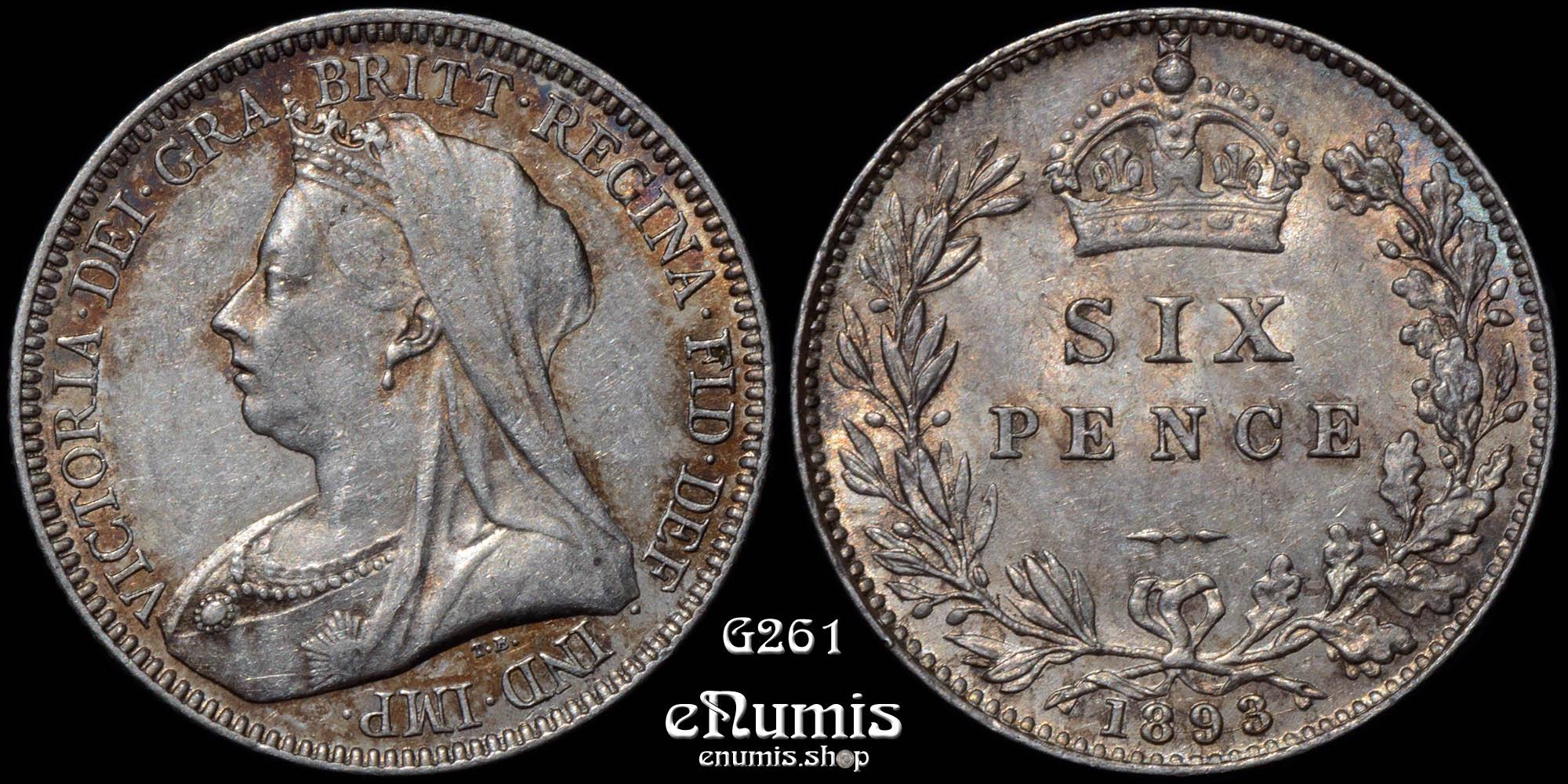 Great Britain, Victoria, Sixpence 1893, XF-UNC/aUNC