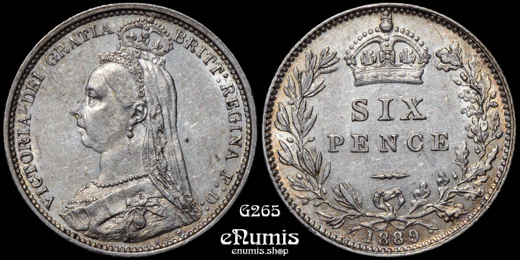 Great Britain, Victoria, Sixpence 1889, XF-UNC