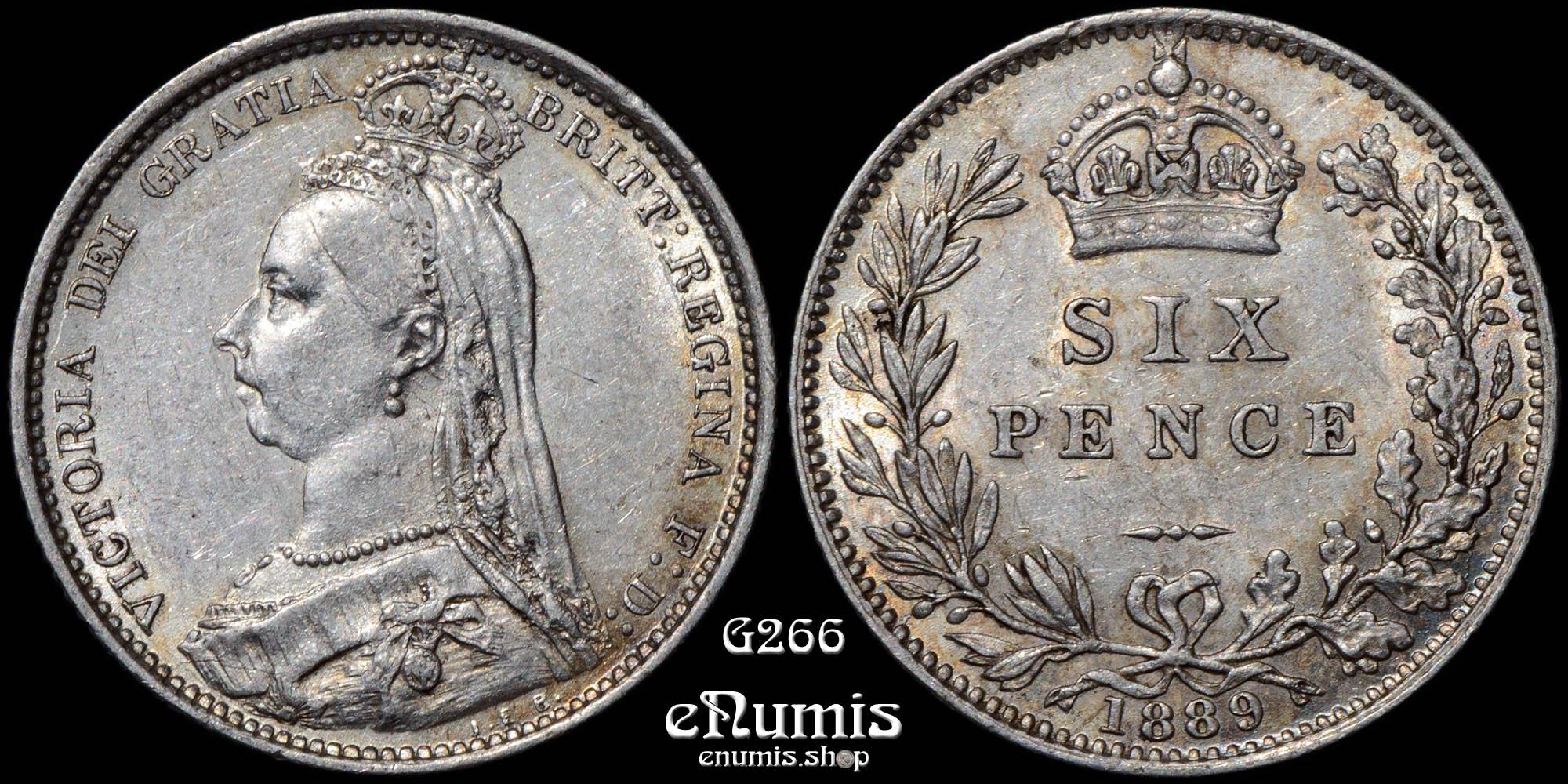 Great Britain, Victoria, Sixpence 1889, XF-UNC