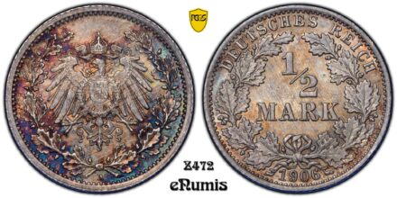 German Empire, 1/2 Mark 1906 A, PCGS MS 66
