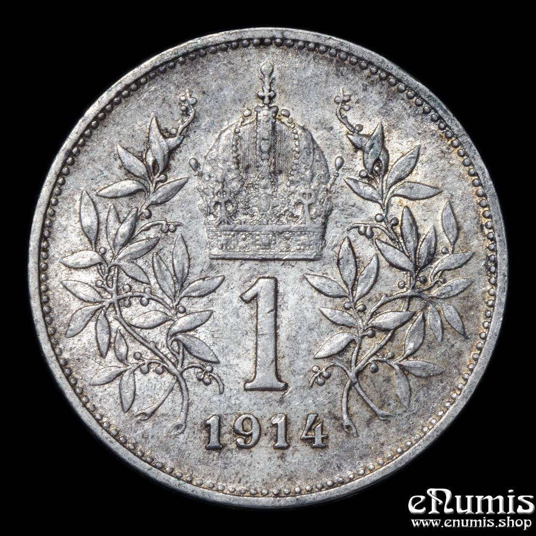 AUSTRIA, Franz Joseph I, 1 Corona 1914, aUNC