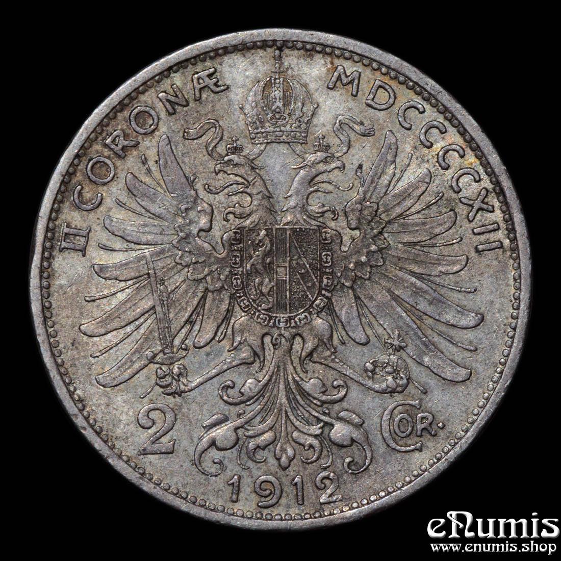 AUSTRIA, Franz Joseph I, 2 Corona 1912, toned, XF-UNC