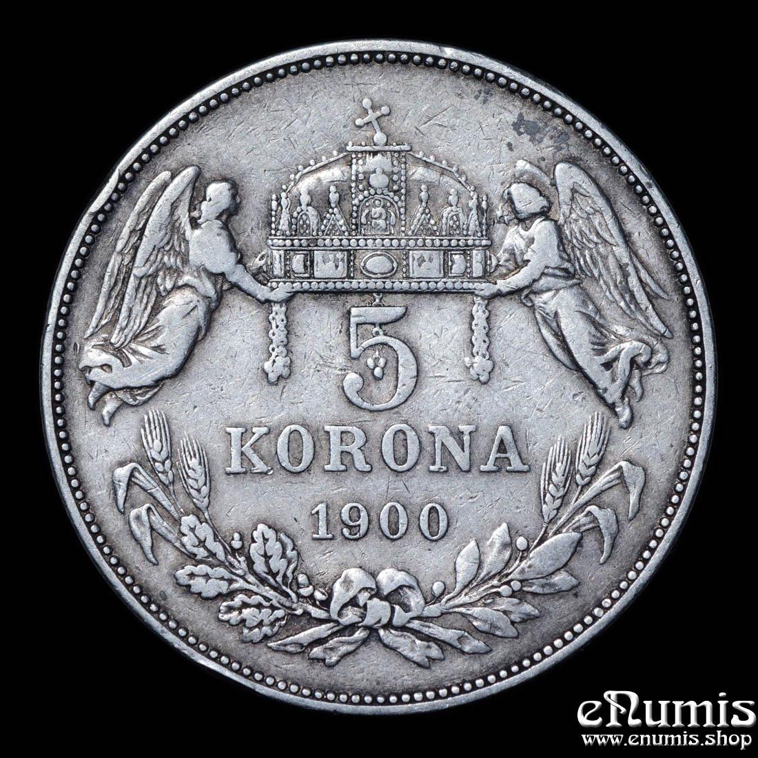 HUNGARY, Franz Joseph I, 5 Korona 1900, VF