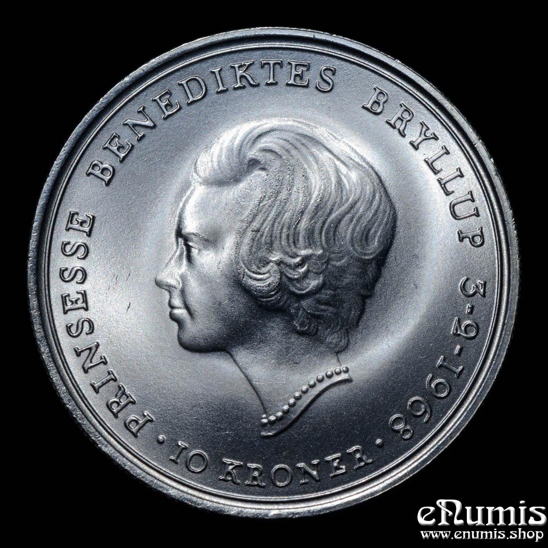 DENMARK, Frederick IX, 10 Kroner 1968, Wedding of Princess Benedikte, UNC
