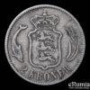 DENMARK, Christian IX, 2 Kroner 1875 HC//CS, VF