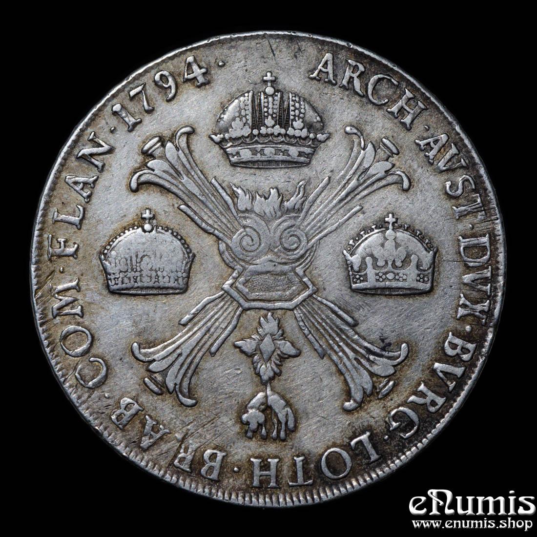 AUSTRIA, Franz II, Taler Crocione 1794 M, Milan, VF+