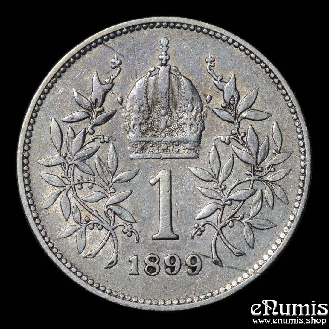 AUSTRIA, Franz Joseph I, 1 Corona 1899, VF/VF+