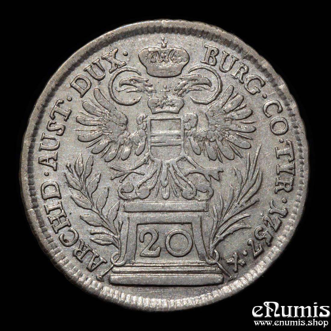 AUSTRIA, Maria Theresa, 20 Kreuzer 1757, Vienna, XF-UNC AUSTRIA, Maria Theresa, 20 Kreuzer 1757, Vienna, XF-UNC