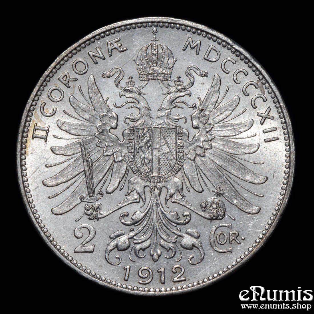 AUSTRIA, Franz Joseph I, 2 Corona 1912, aUNC/UNC