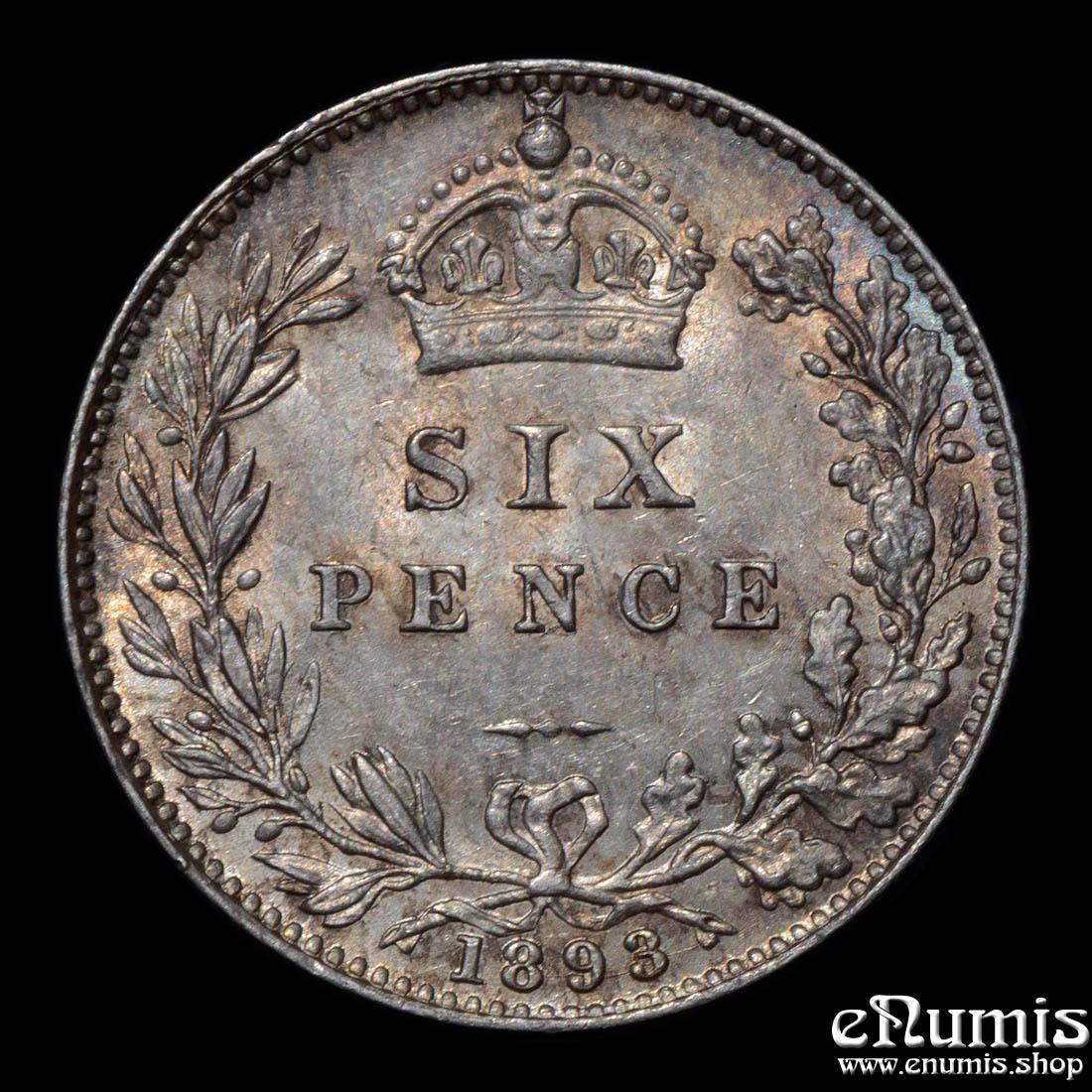 Great Britain, Victoria, Sixpence 1893, XF-UNC/aUNC