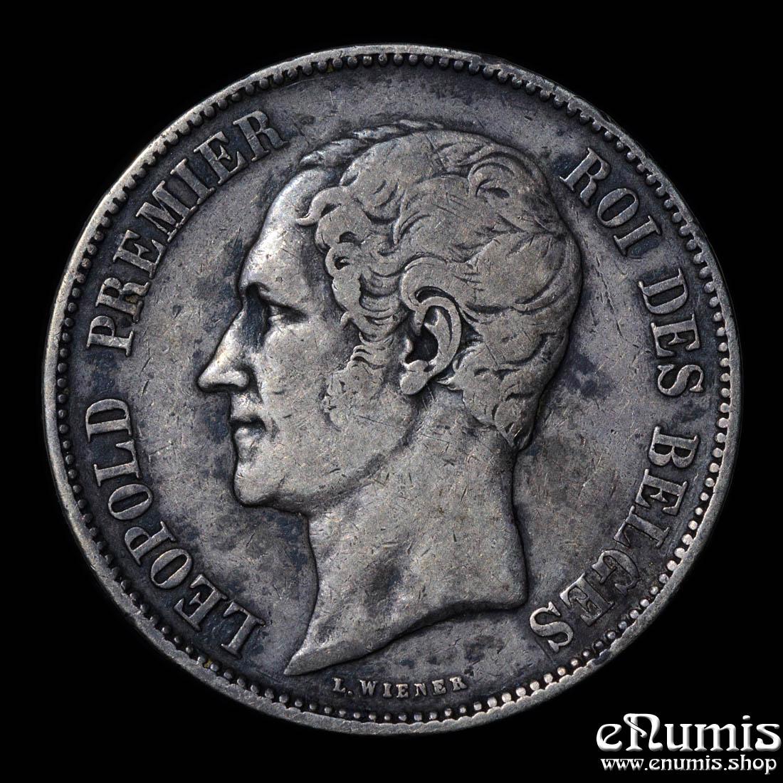 BELGIUM, Leopold I, 5 Francs 1850, dot above year, VF