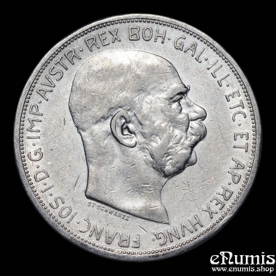 AUSTRIA, Franz Joseph I, 5 Corona 1909, Schwartz, aXF AUSTRIA, Franz Joseph I, 5 Corona 1909, Schwartz, aXF