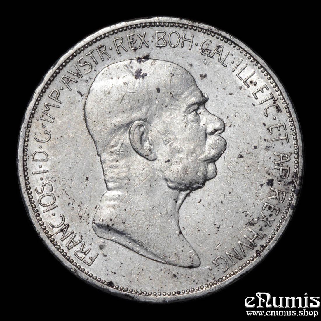 AUSTRIA, Franz Joseph I, 5 Corona 1909, XF+/XF-UNC