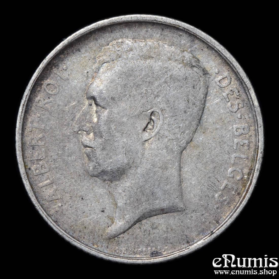 BELGIUM, Albert I, 1 Franc 1910, DES BELGES, VF+