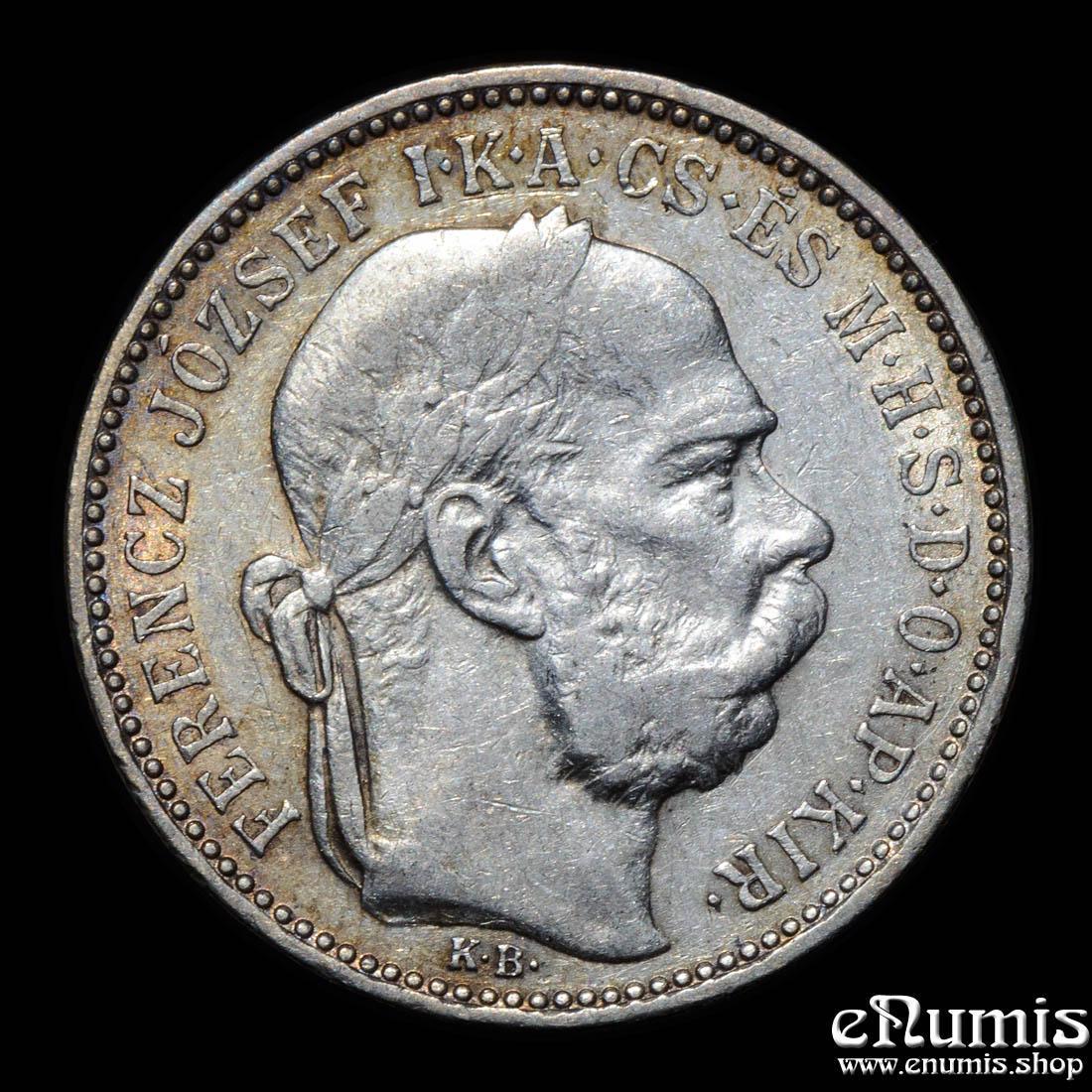 HUNGARY, Franz Joseph I, 1 Korona 1893, VF-XF