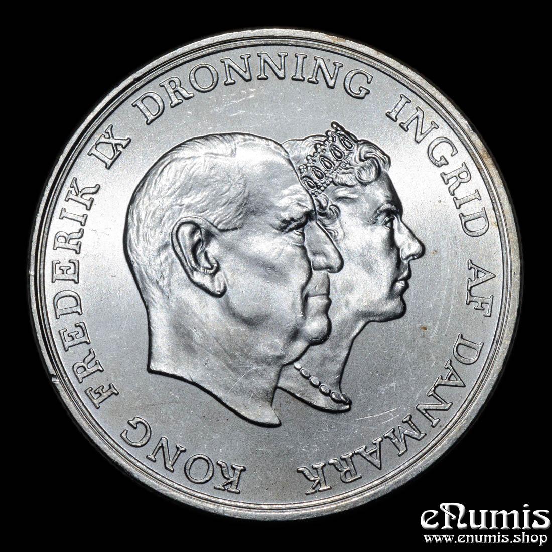 DENMARK, Frederick IX, 5 Kroner 1960, Silver Wedding Anniversary, UNC DENMARK, Frederick IX, 5 Kroner 1960, Silver Wedding Anniversary, UNC