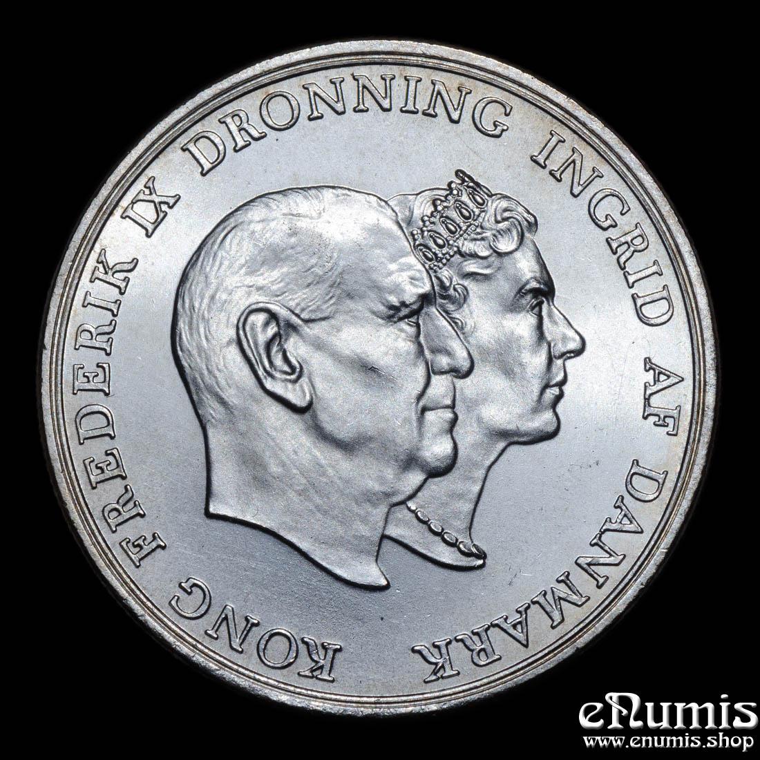 DENMARK, Frederick IX, 5 Kroner 1960, Silver Wedding Anniversary, UNC DENMARK, Frederick IX, 5 Kroner 1960, Silver Wedding Anniversary, UNC