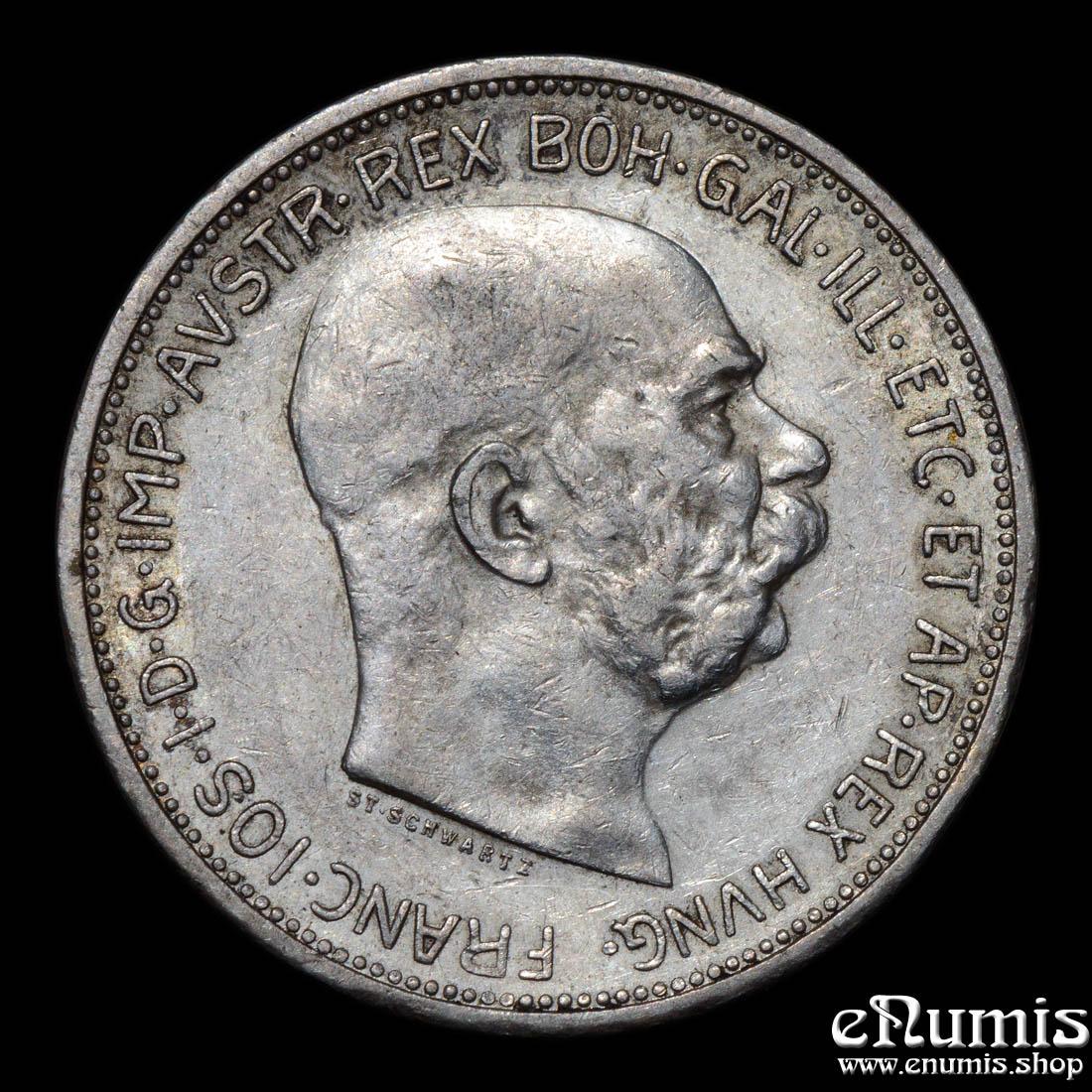AUSTRIA, Franz Joseph I, 2 Corona 1912, toned, XF-UNC