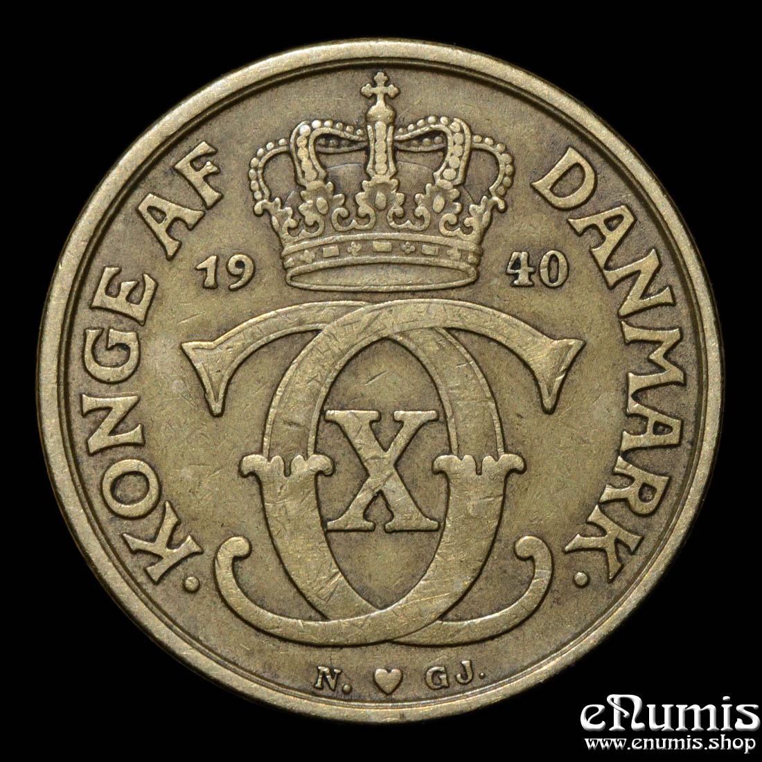 DENMARK, Christian X, 1 Krone 1940 N GJ, XF