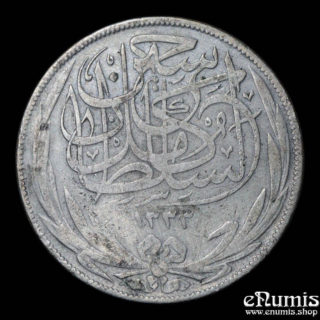 EGYPT, British Protectorate, Hussein Kamil, 10 Piastres 1917 H, VF EGYPT, British Protectorate, Hussein Kamil, 10 Piastres 1917 H, VF