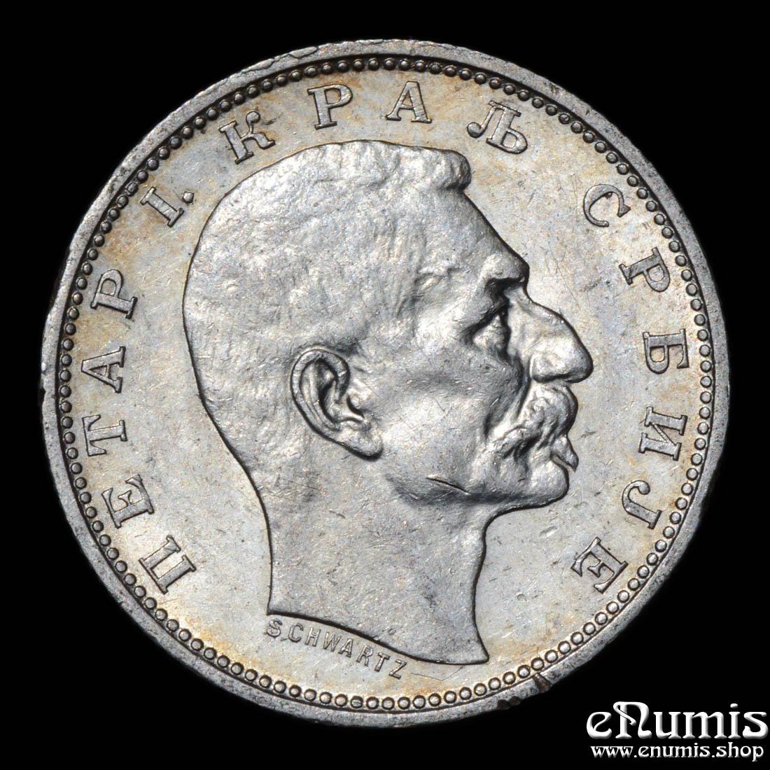 SERBIA, Peter I, 1 Dinar 1912, aUNC