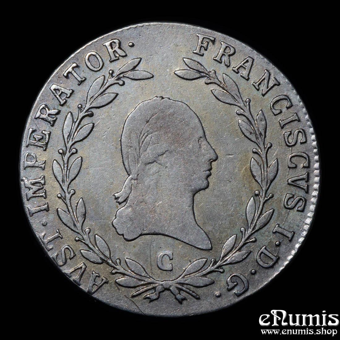 AUSTRIA, Franz I, 20 Kreuzer 1809 C, Prague, aXF AUSTRIA, Franz I, 20 Kreuzer 1809 C, Prague, aXF