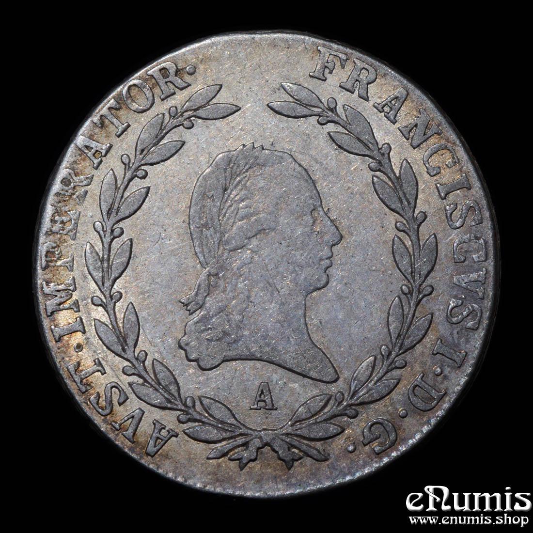 AUSTRIA, Franz I, 20 Kreuzer 1808 A, Vienna, aXF/XF