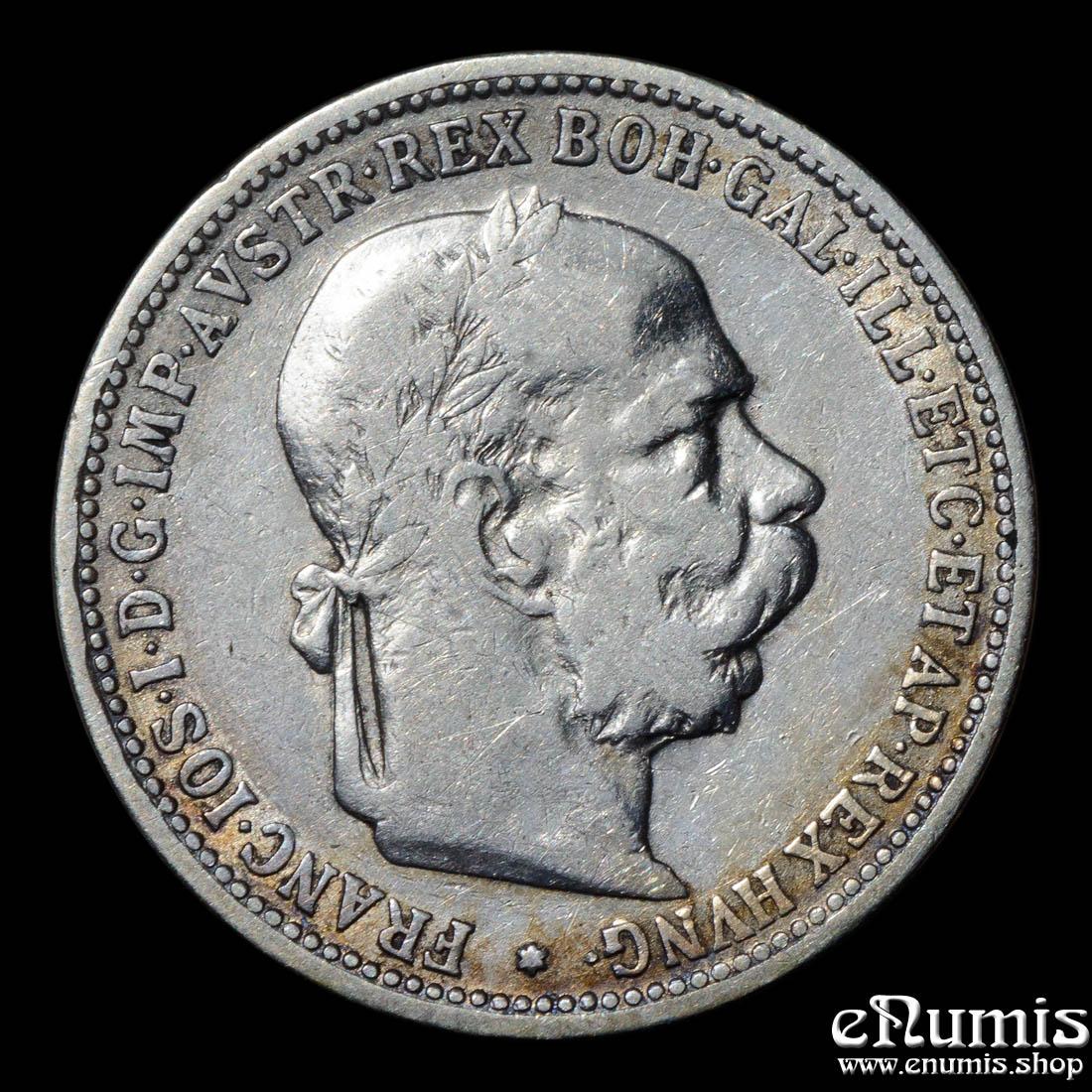 AUSTRIA, Franz Joseph I, 1 Corona 1893, VF