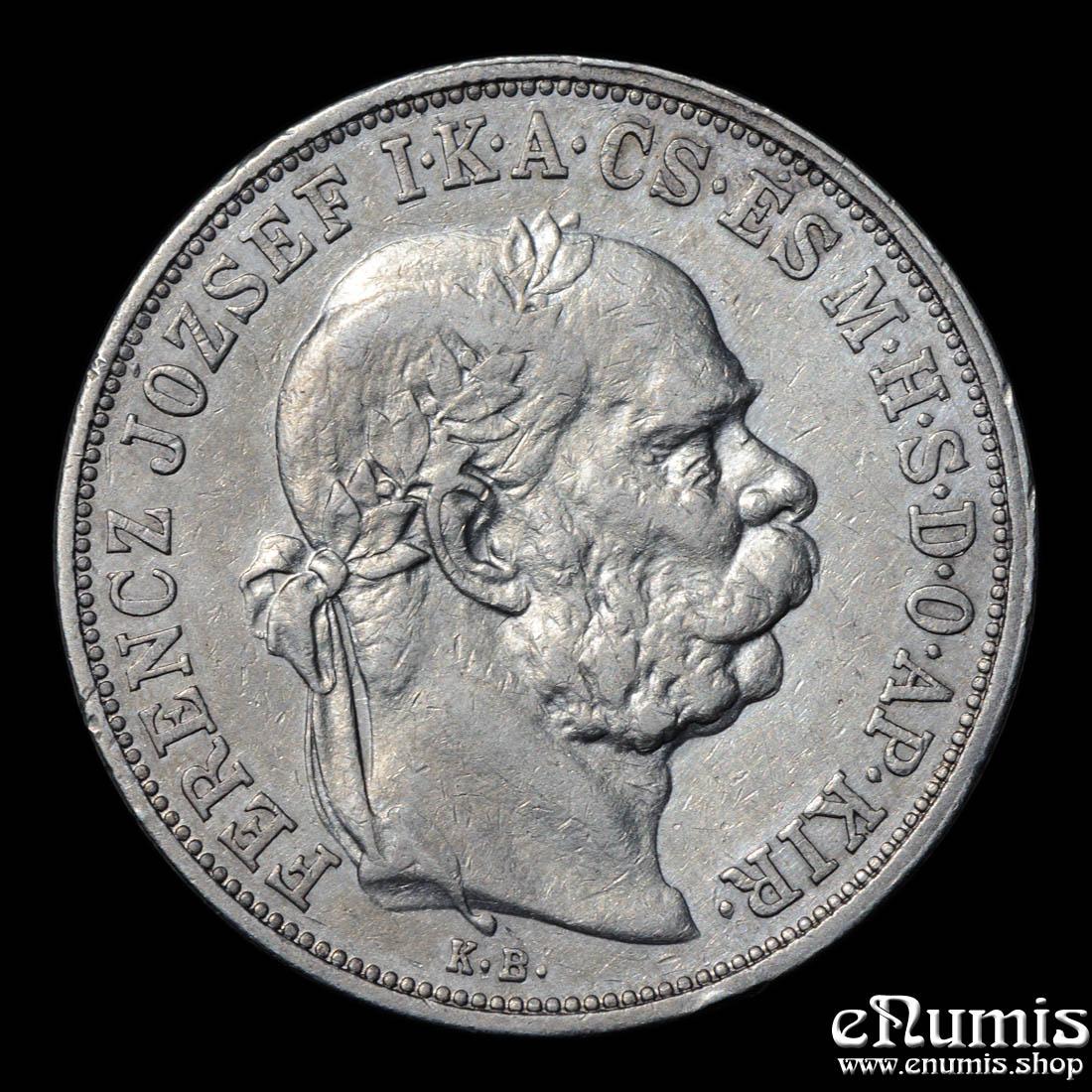 HUNGARY, Franz Joseph I, 5 Korona 1908, VF-XF