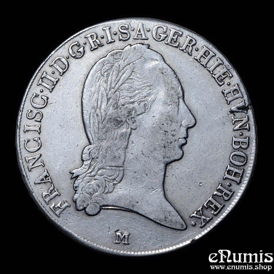 AUSTRIA, Franz II, Taler Crocione 1796 M, Milan, VF+