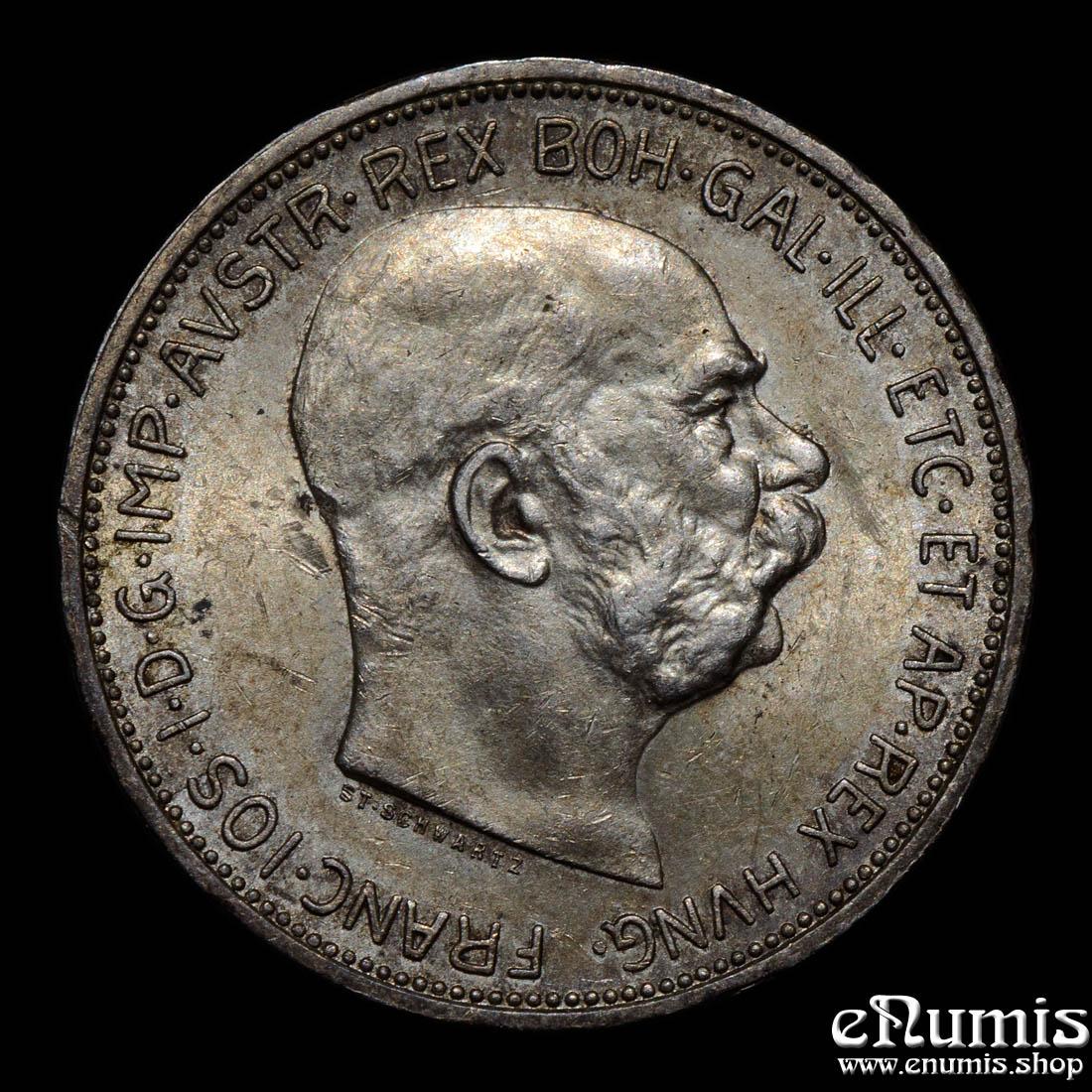 AUSTRIA, Franz Joseph I, 2 Corona 1912, toned, aUNC/UNC AUSTRIA, Franz Joseph I, 2 Corona 1912, toned, aUNC/UNC