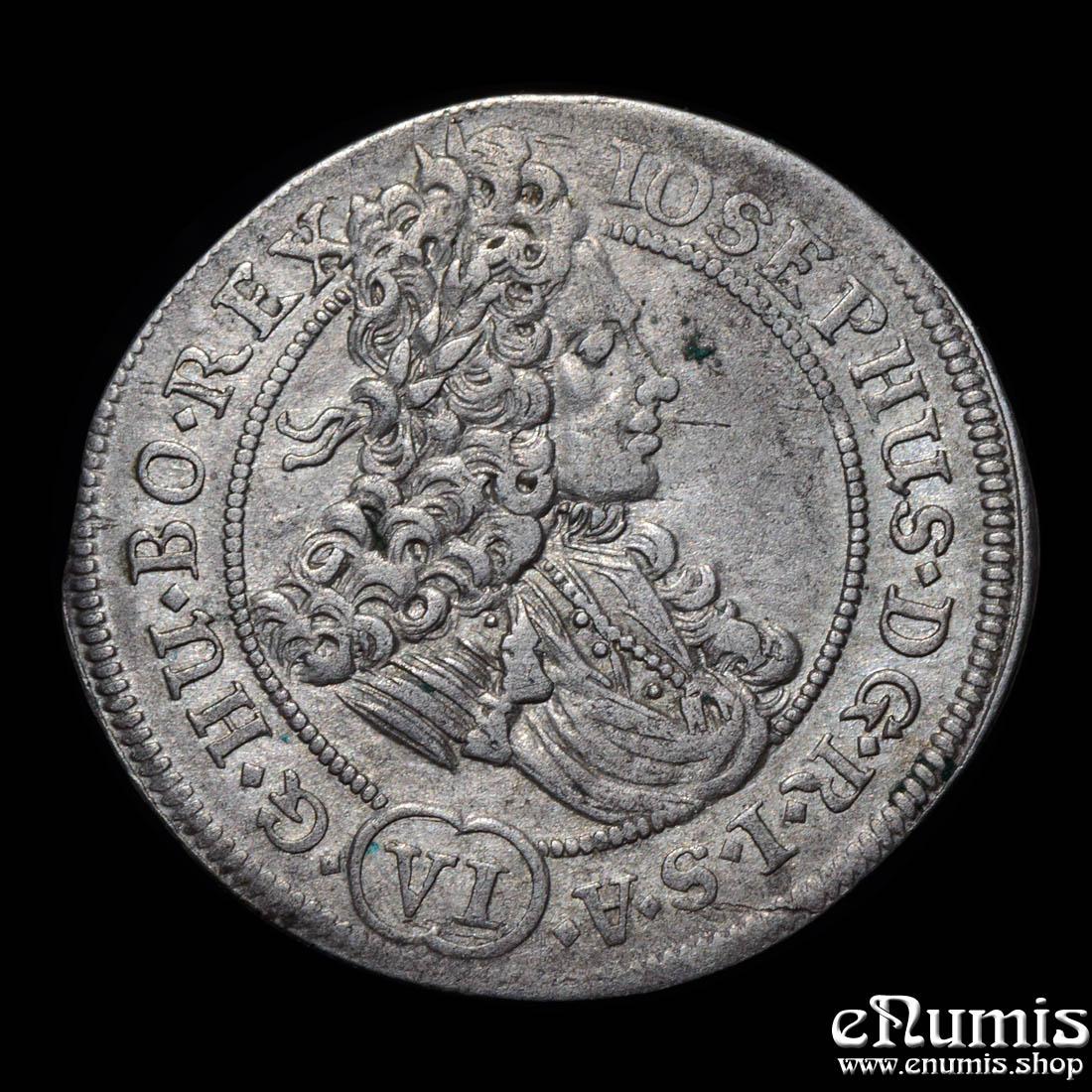 AUSTRIA, Silesia, Joseph I, 6 Kreuzer 1708, Brieg, XF AUSTRIA, Silesia, Joseph I, 6 Kreuzer 1708, Brieg, XF