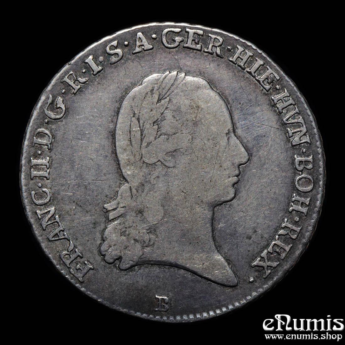 AUSTRIA, Franz II, 1/4 Taler 1793 B, Kremnitz, VF/VF-XF