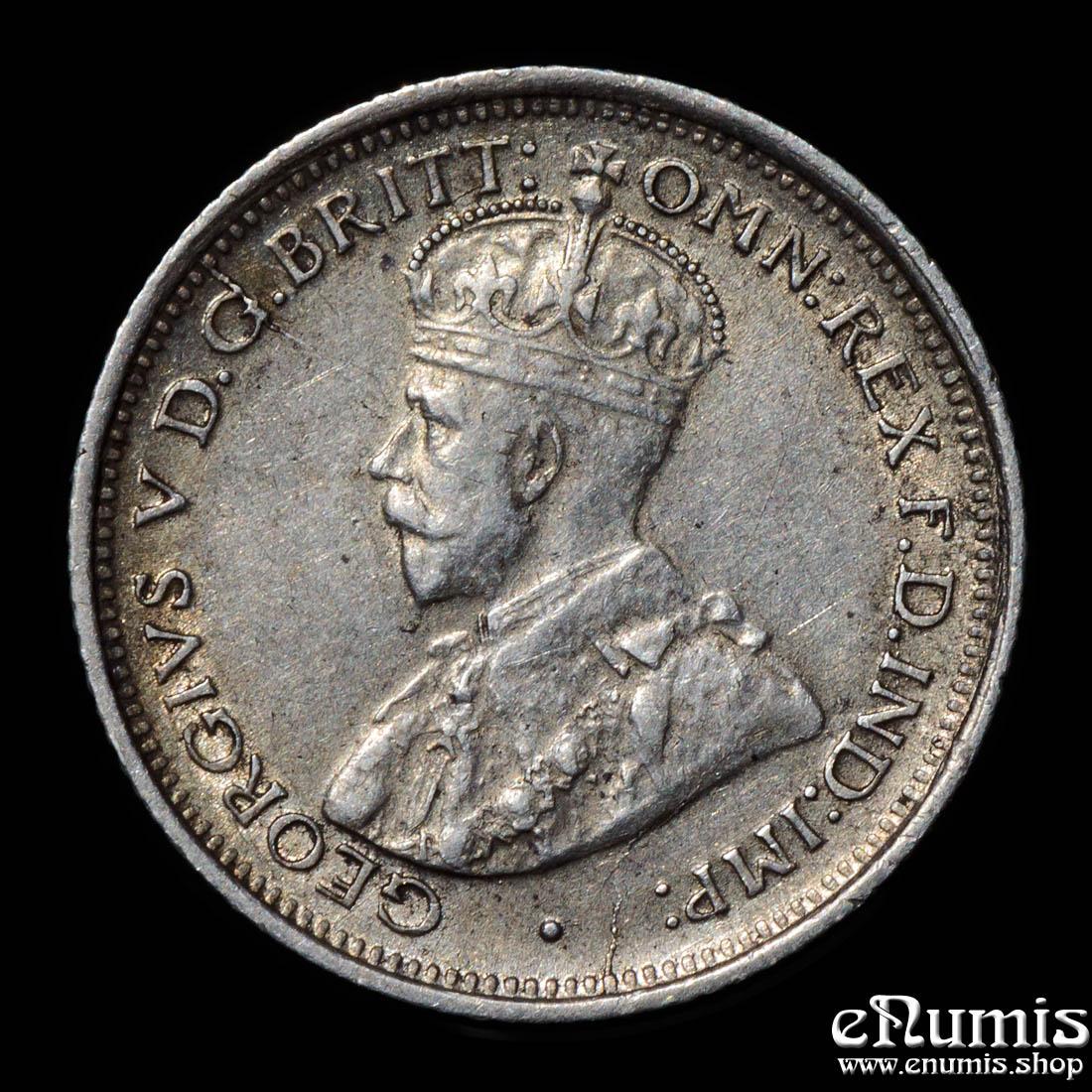 AUSTRALIA, George V, 6 Pence 1921, XF-UNC