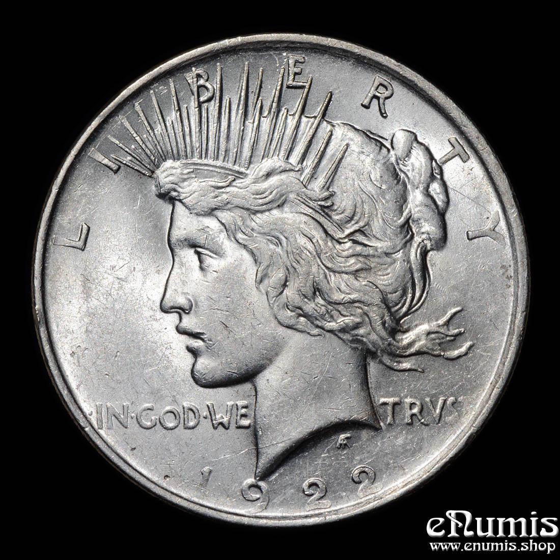 USA, $1 Peace Dollar 1922, Philadelphia, aUNC USA, $1 Peace Dollar 1922, Philadelphia, aUNC