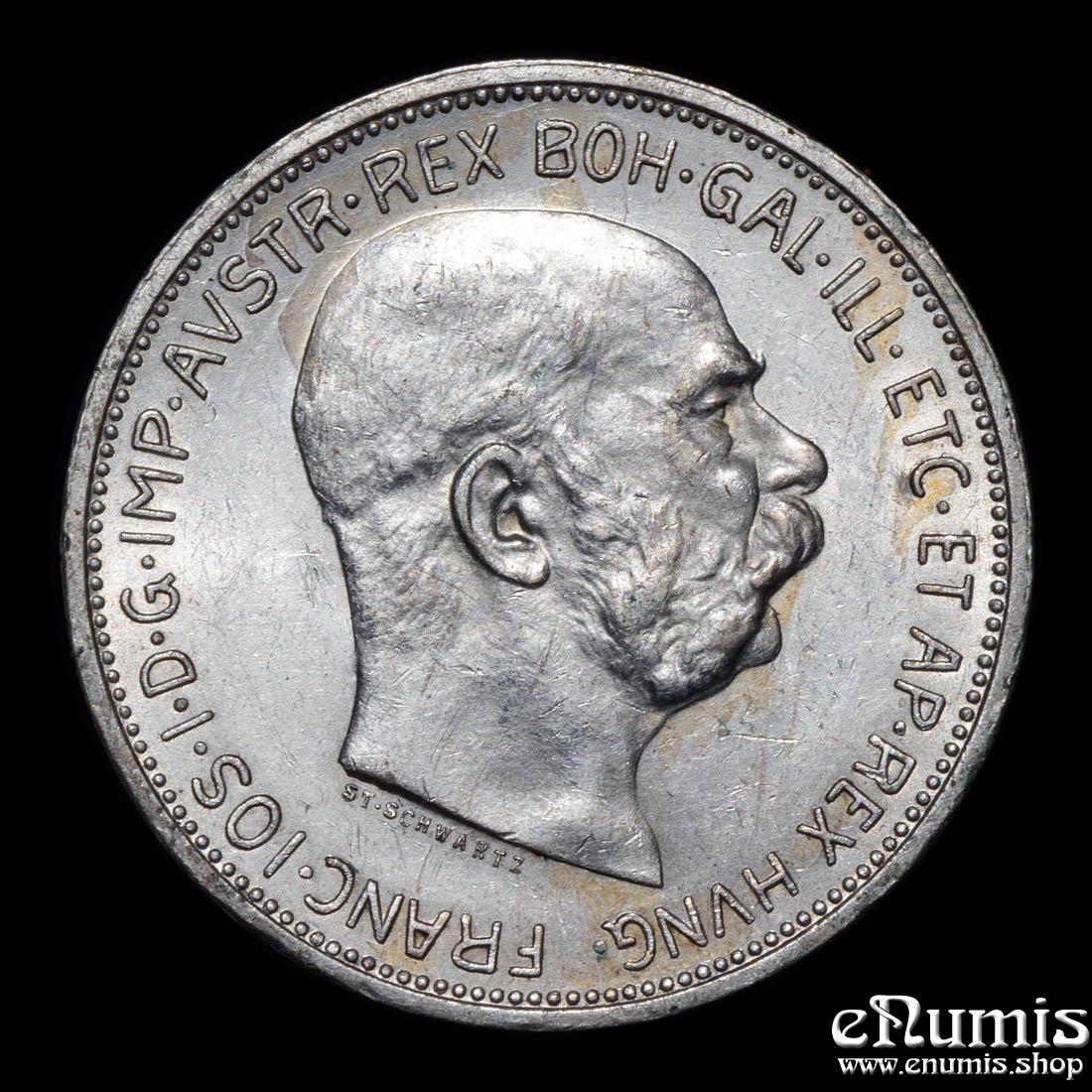 AUSTRIA, Franz Joseph I, 2 Corona 1912, aUNC/UNC