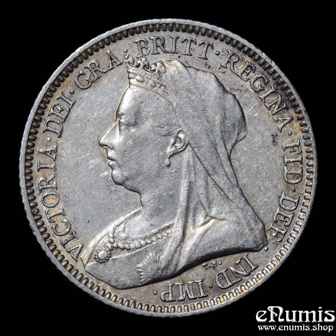 Great Britain, Victoria, Sixpence 1893, XF+ Great Britain, Victoria, Sixpence 1893, XF+
