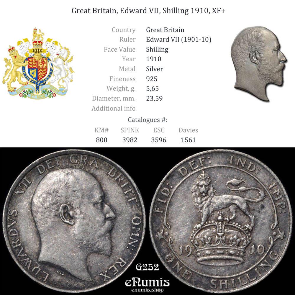 Great Britain, Edward VII, Shilling 1910, XF+